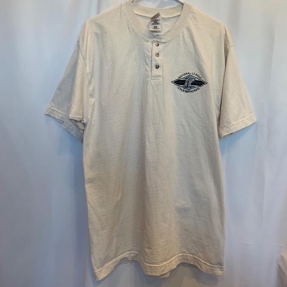 Vintage 1997 Florida Marlins National League Champions Button Tee White Size L - Picture 1 of 15